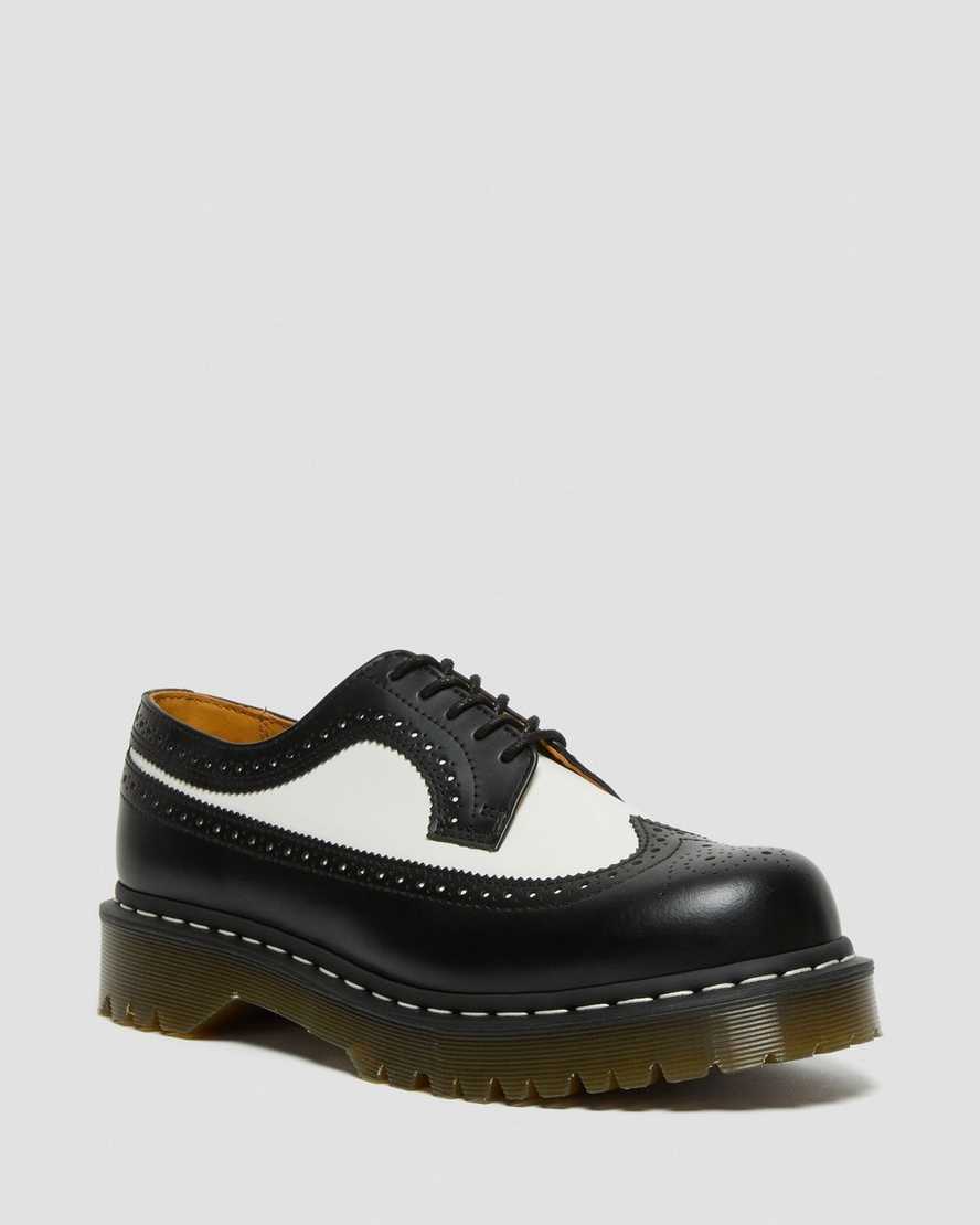 Dr. Martens 3989 Bex Smooth Nahka Miesten Juhlakengät - Mustat/Valkoinen Kengät [487-NUGWJM]